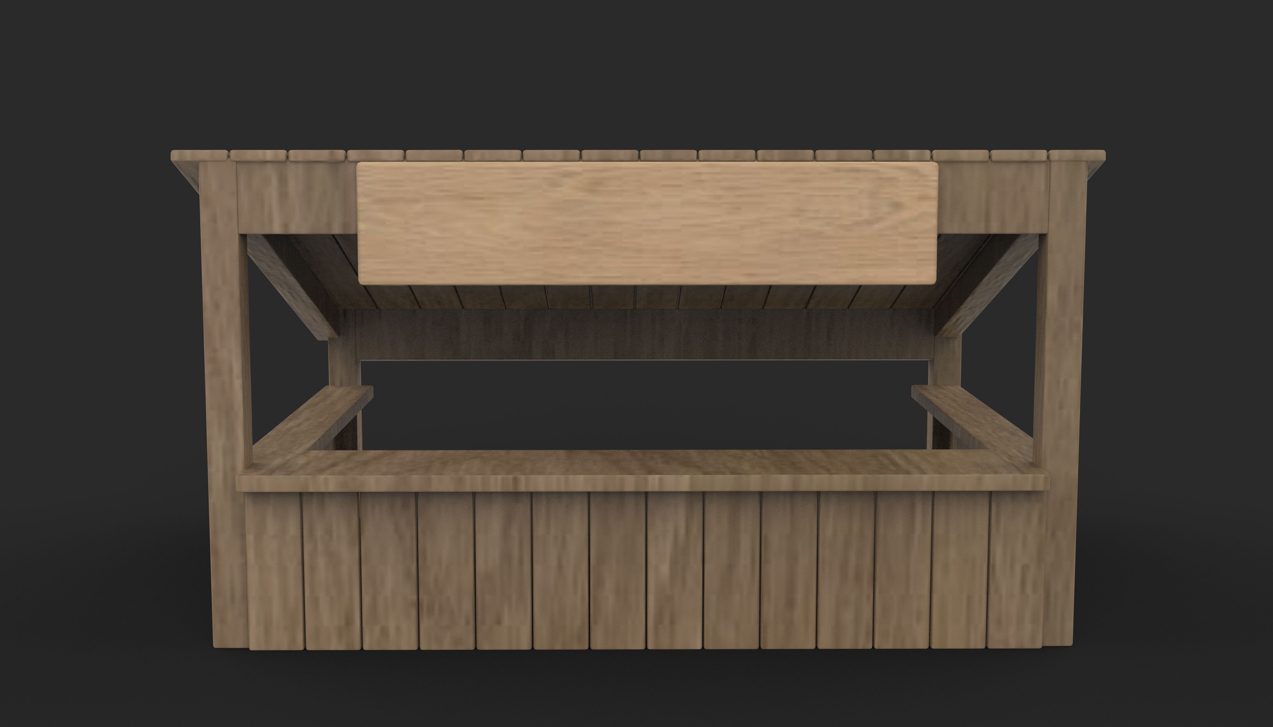wooden store 3D model_6