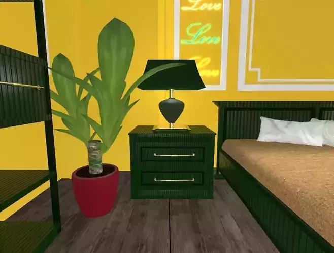 Vintage Table and Vintage Lamp