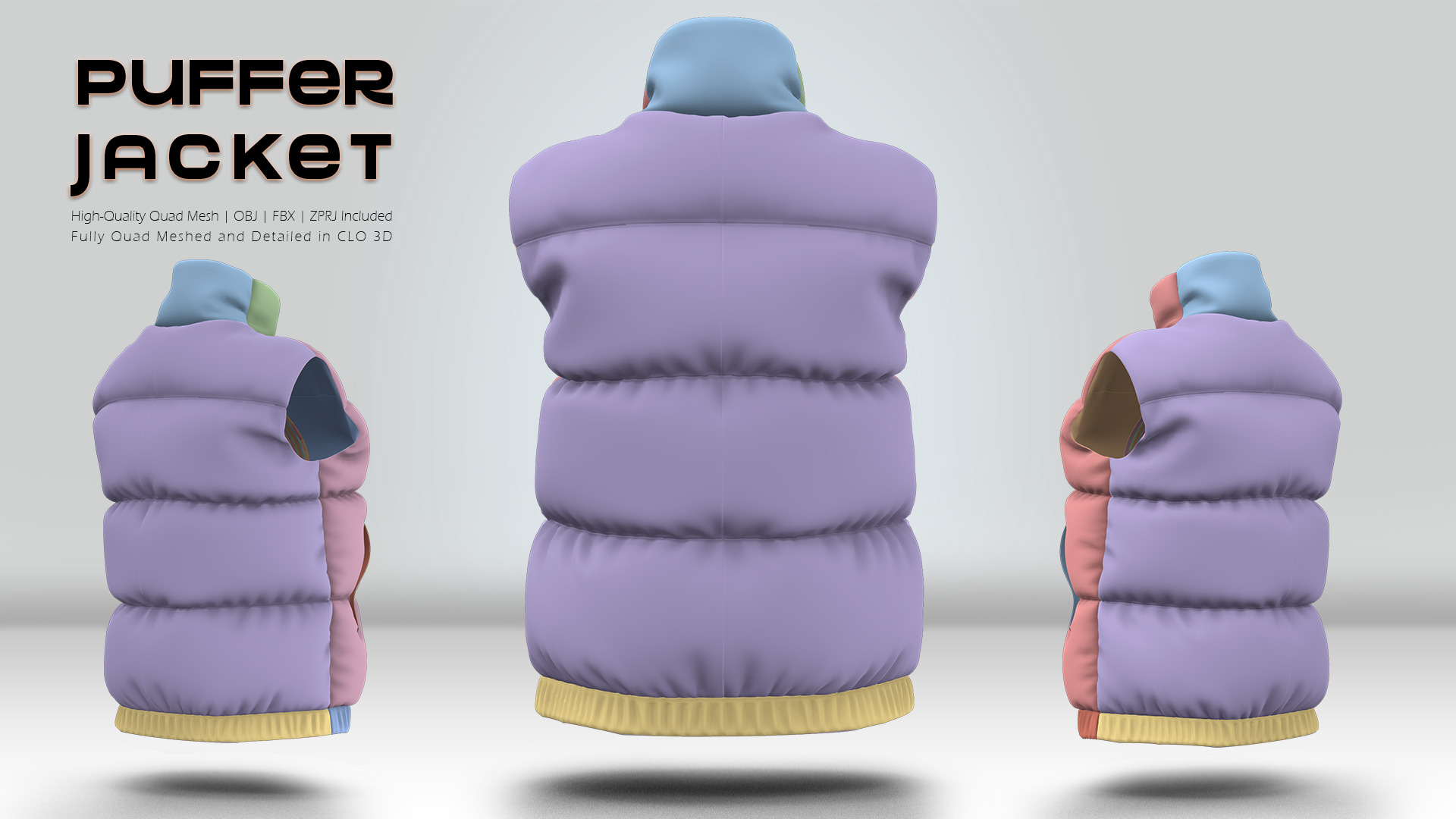 Puffer Jacket 01   3D model_9