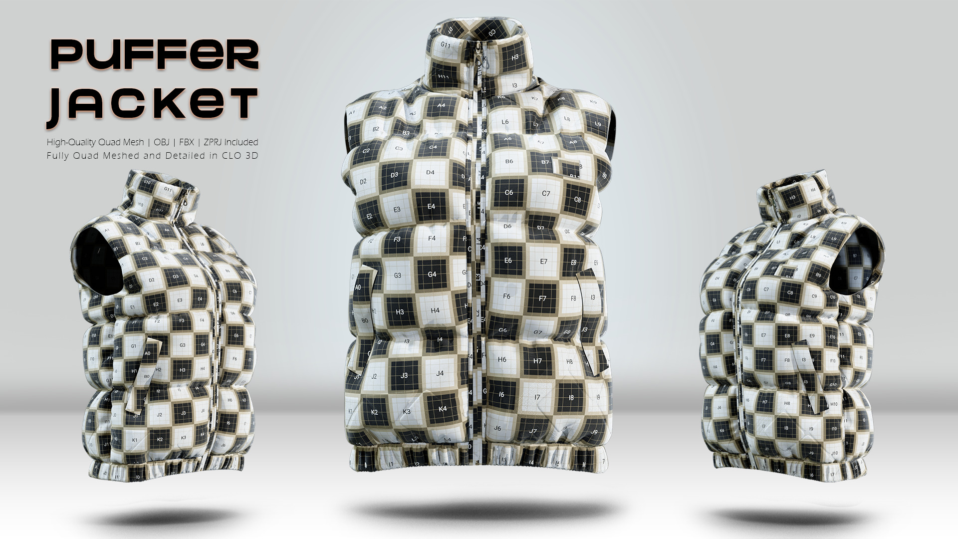 Puffer Jacket 01   3D model_4