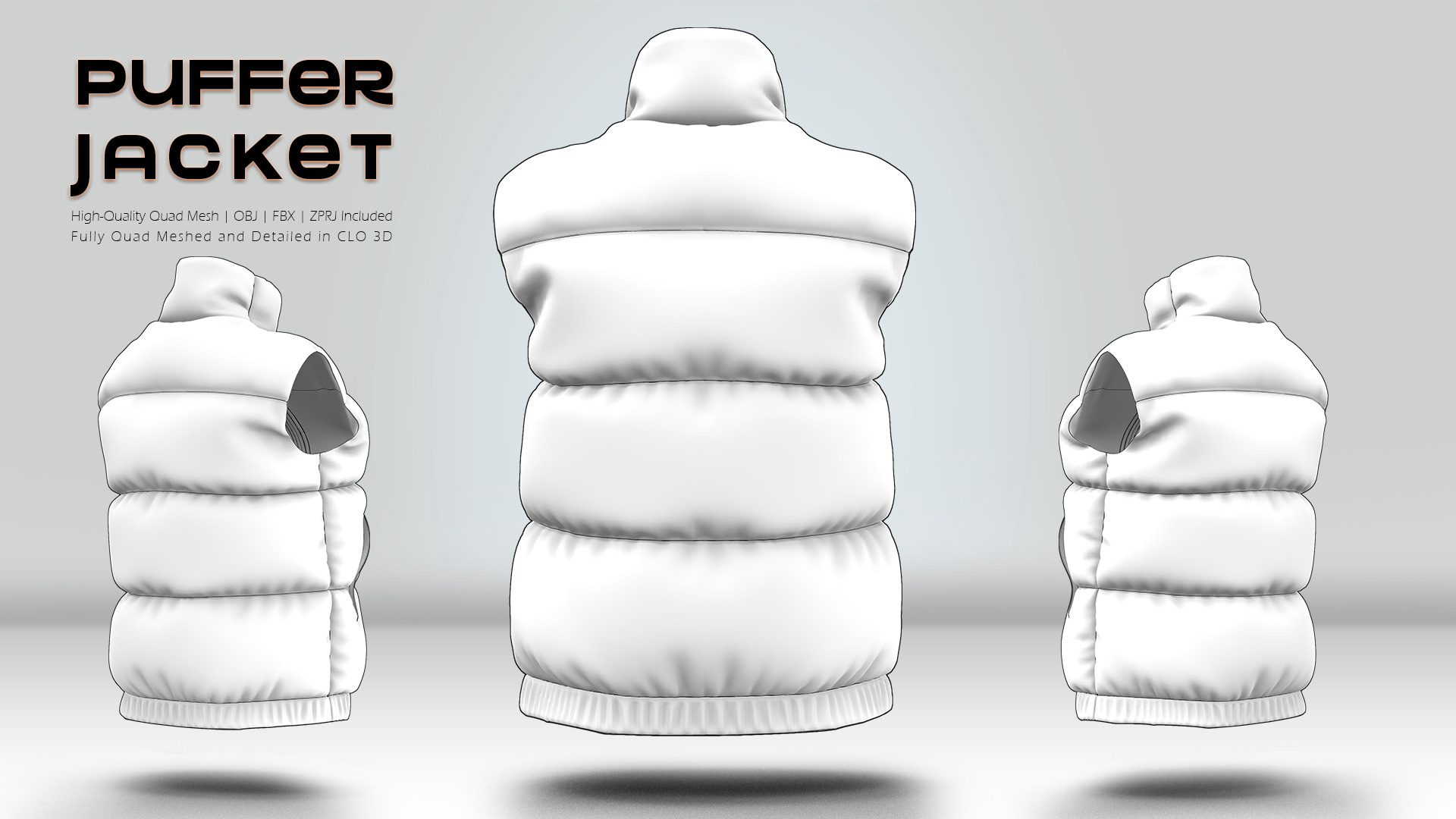 Puffer Jacket 01   3D model_7