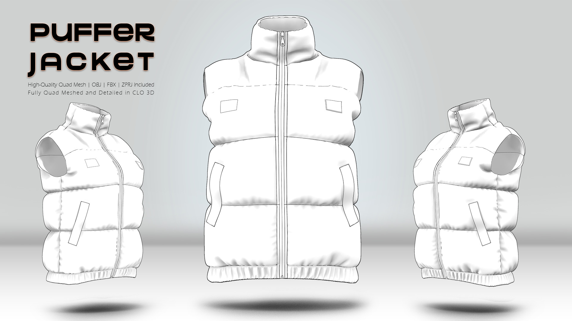 Puffer Jacket 01   3D model_6