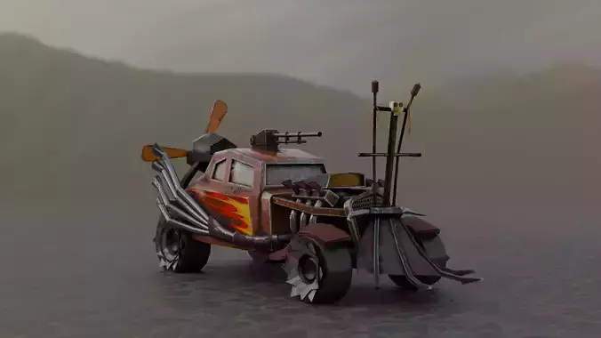 Apocalyptic Retro 3D Model Low Poly 3D Model