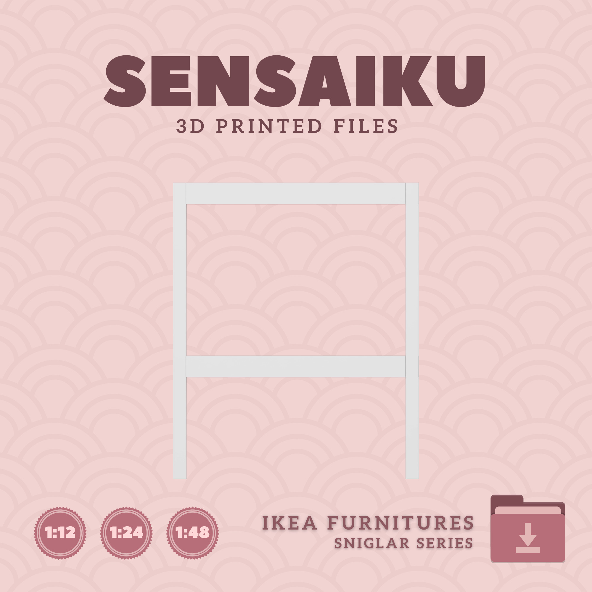 SNIGLAR Changing Table for Miniature Dollhouse - IKEA - 3D Print 3D print model_1