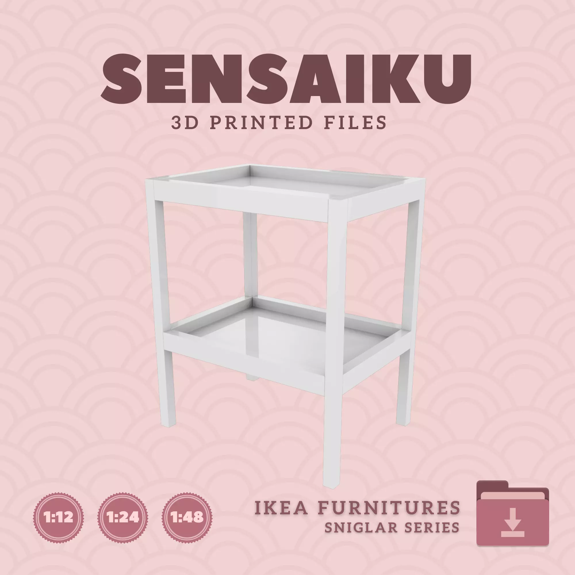 SNIGLAR Changing Table for Miniature Dollhouse - IKEA - 3D Print 3D print model_0