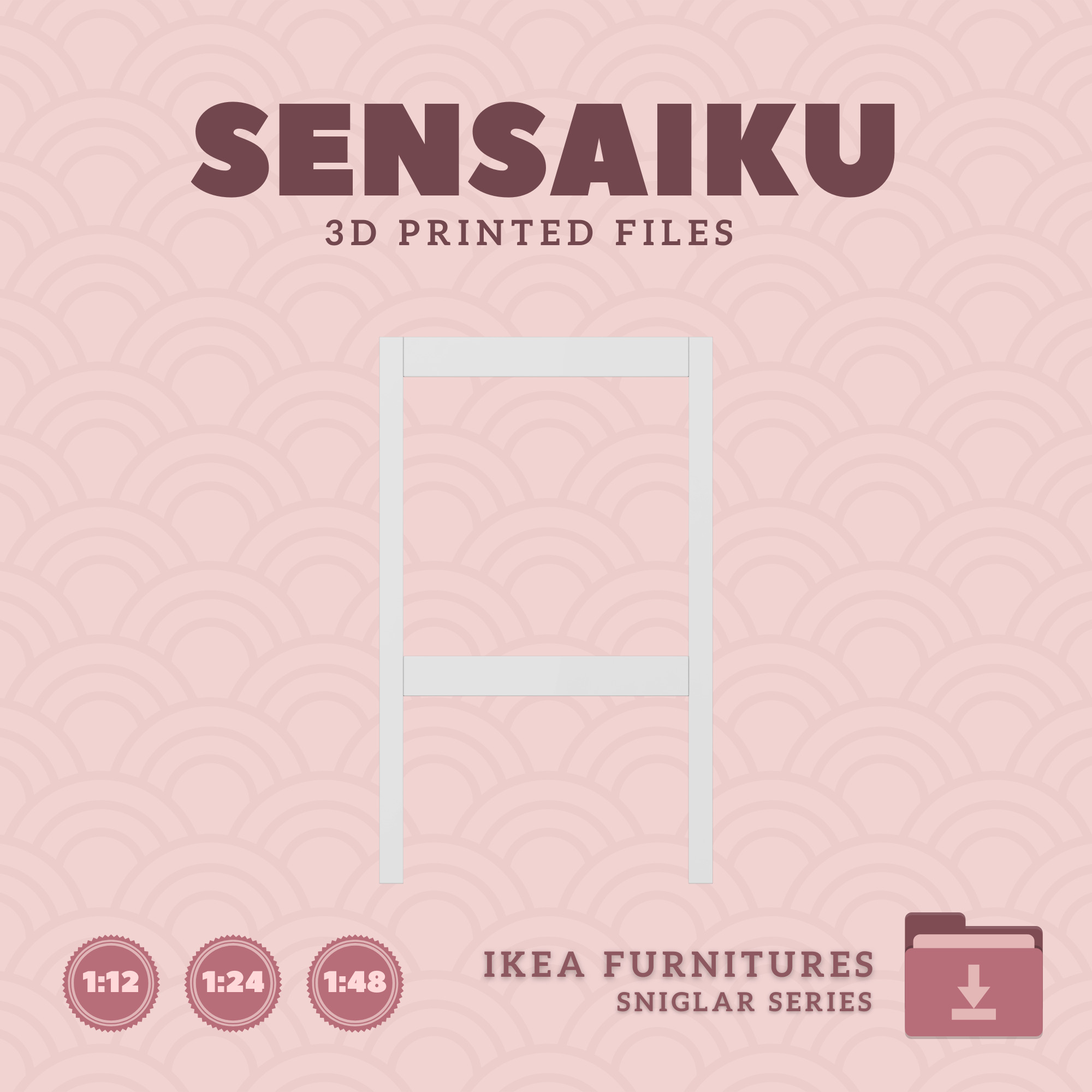 SNIGLAR Changing Table for Miniature Dollhouse - IKEA - 3D Print 3D print model_2