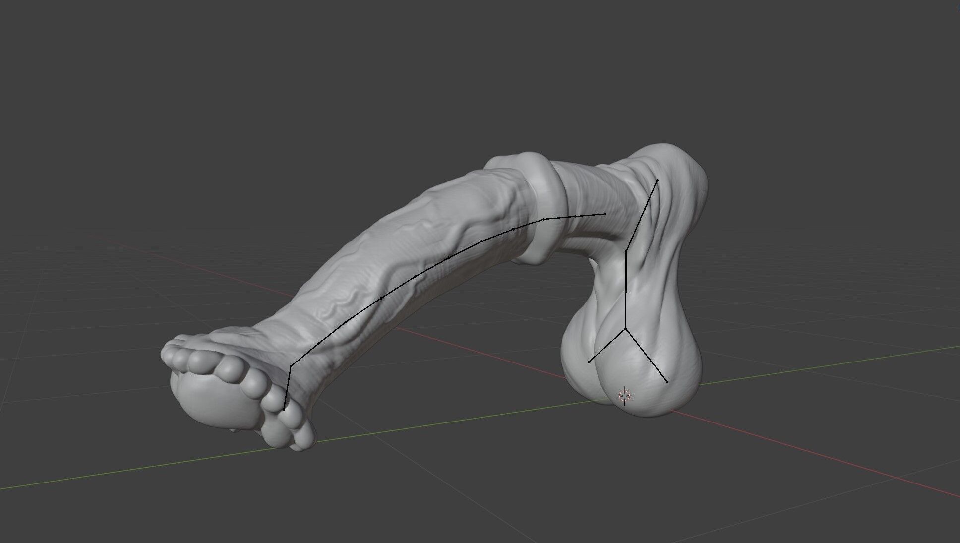 Horse Penis Albino Rigged Low-poly 3D model_3