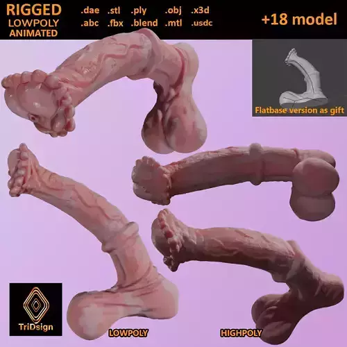 Horse Penis Albino Rigged