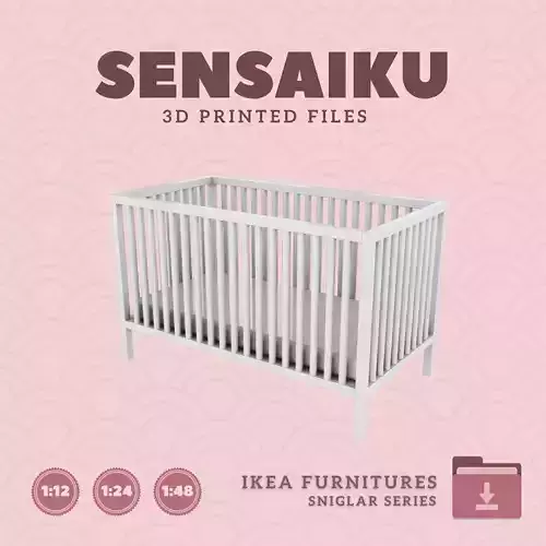 SNIGLAR Crib for Miniature Dollhouse - IKEA - 3D Print