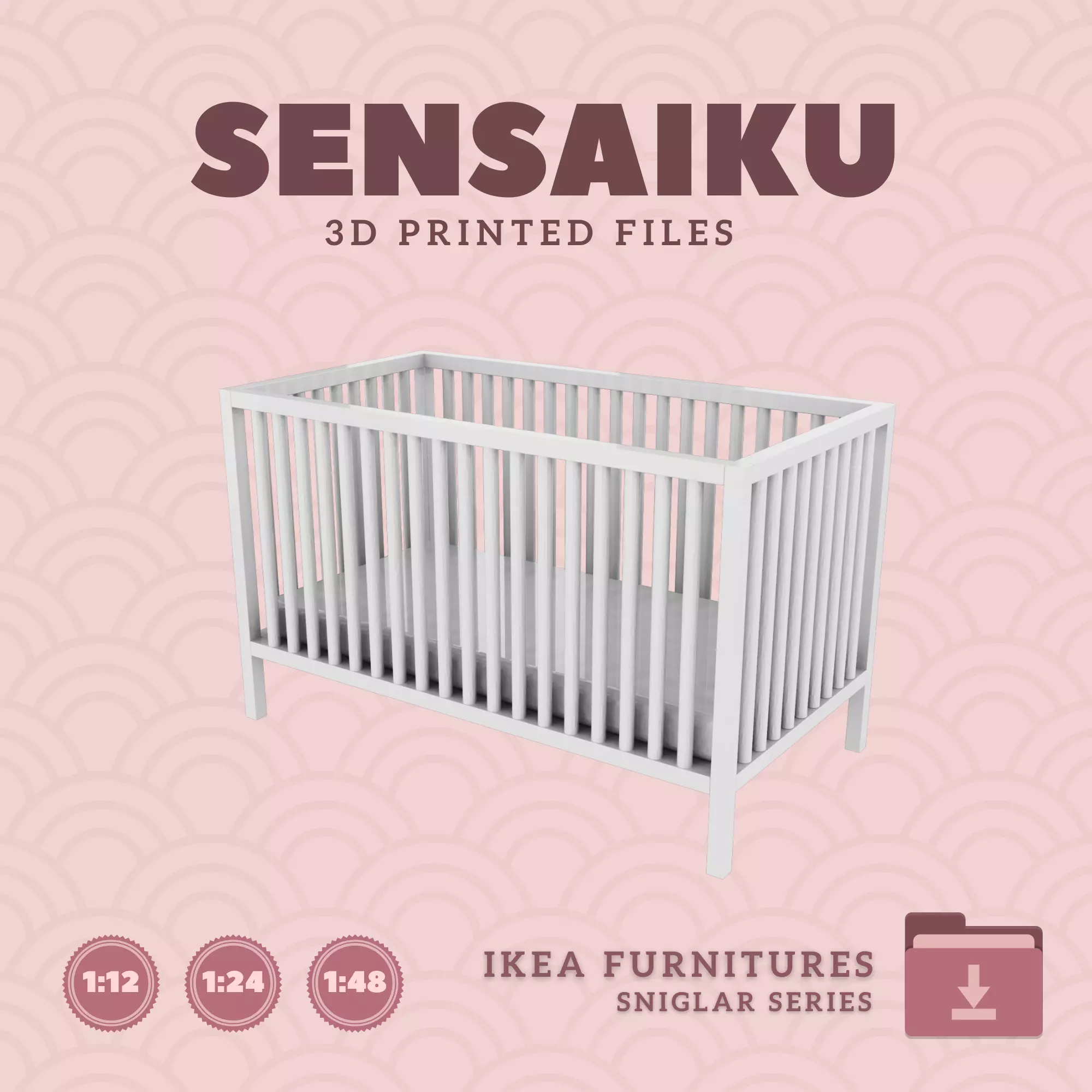 SNIGLAR Crib for Miniature Dollhouse - IKEA - 3D Print 3D print model