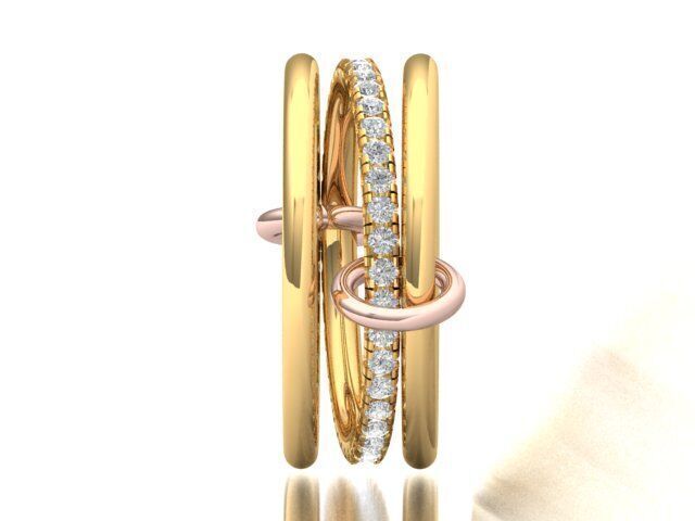 Multi Band Ring 3D print model_6