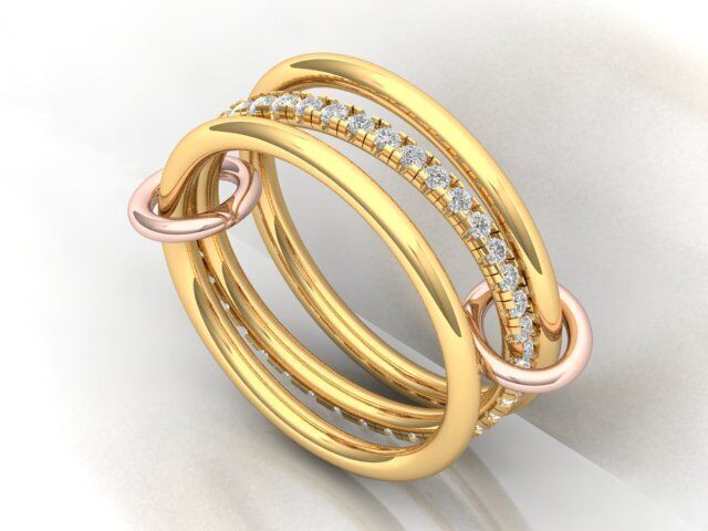 Multi Band Ring 3D print model_3