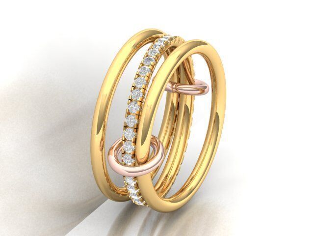 Multi Band Ring 3D print model_4