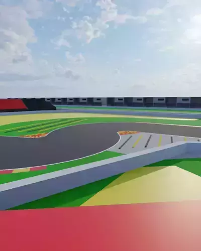 Racetrack 3D Environment Low-poly 3D model