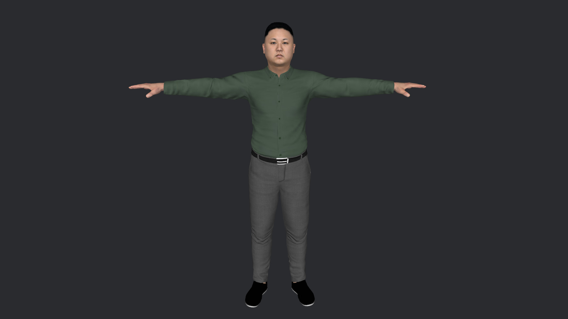 Kim Jong-un Hyper Realistic Full Body  Rigged 3D Character 3D model_2
