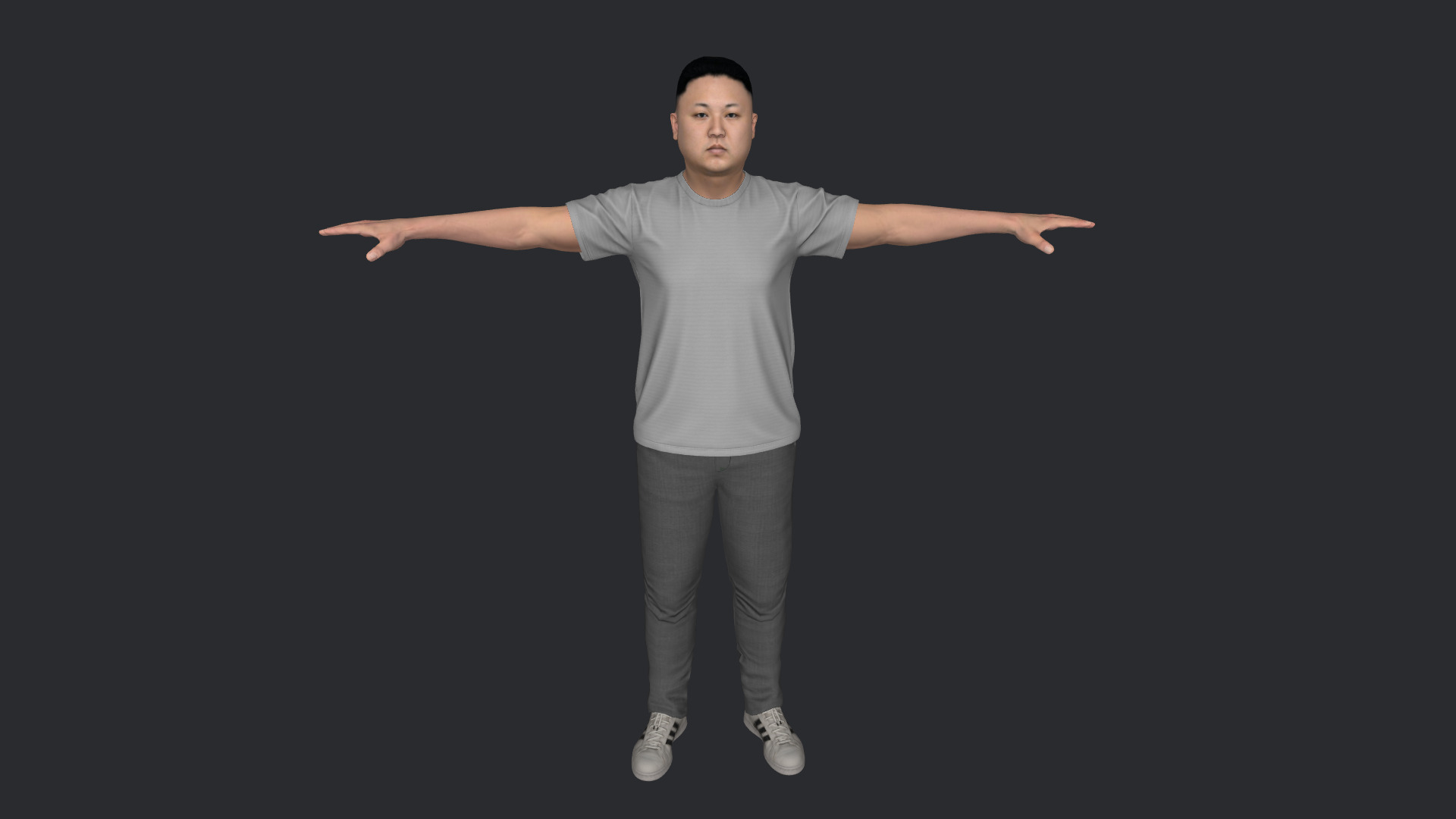 Kim Jong-un Hyper Realistic Full Body  Rigged 3D Character 3D model_19