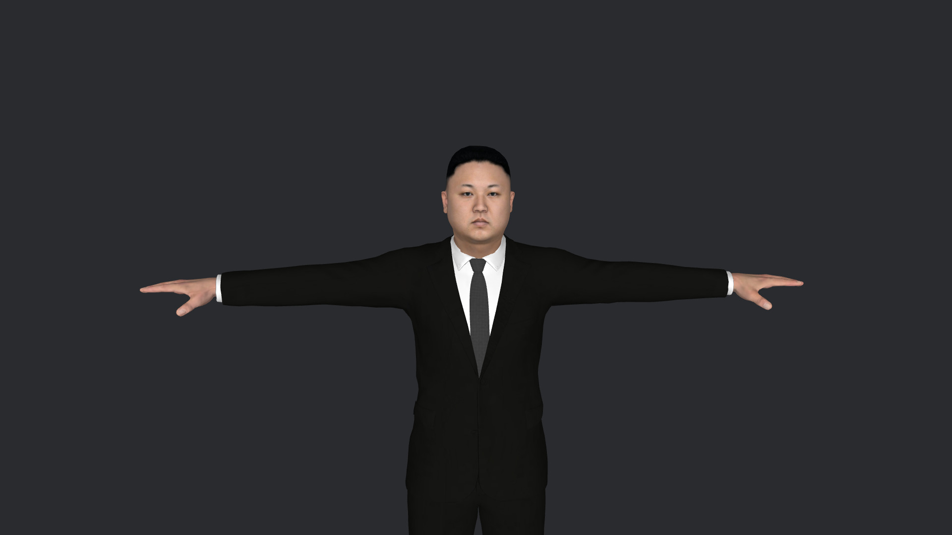 Kim Jong-un Hyper Realistic Full Body  Rigged 3D Character 3D model_1