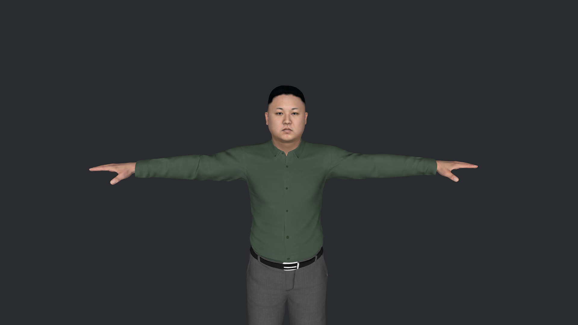Kim Jong-un Hyper Realistic Full Body  Rigged 3D Character 3D model_24