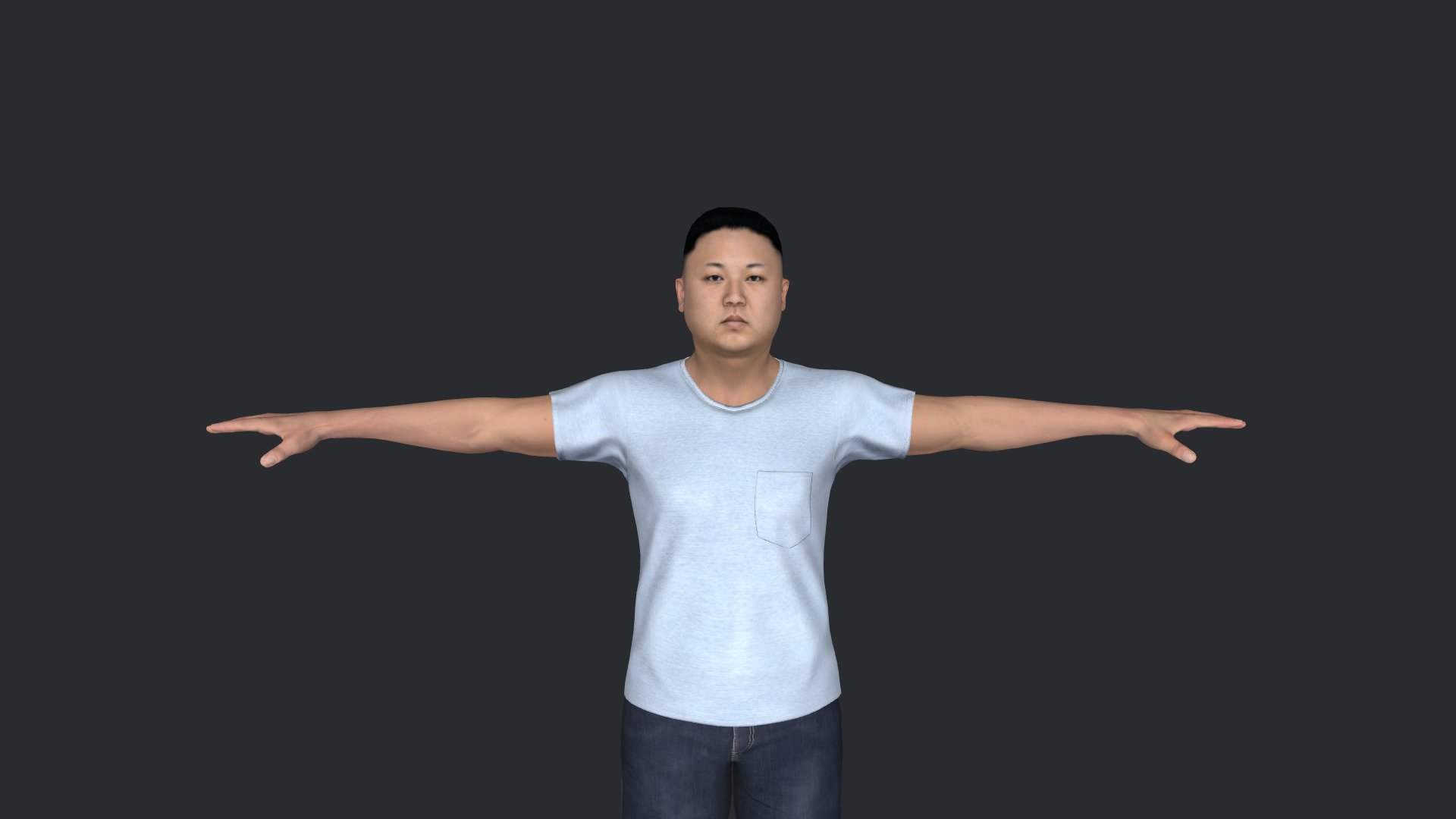 Kim Jong-un Hyper Realistic Full Body  Rigged 3D Character 3D model_6