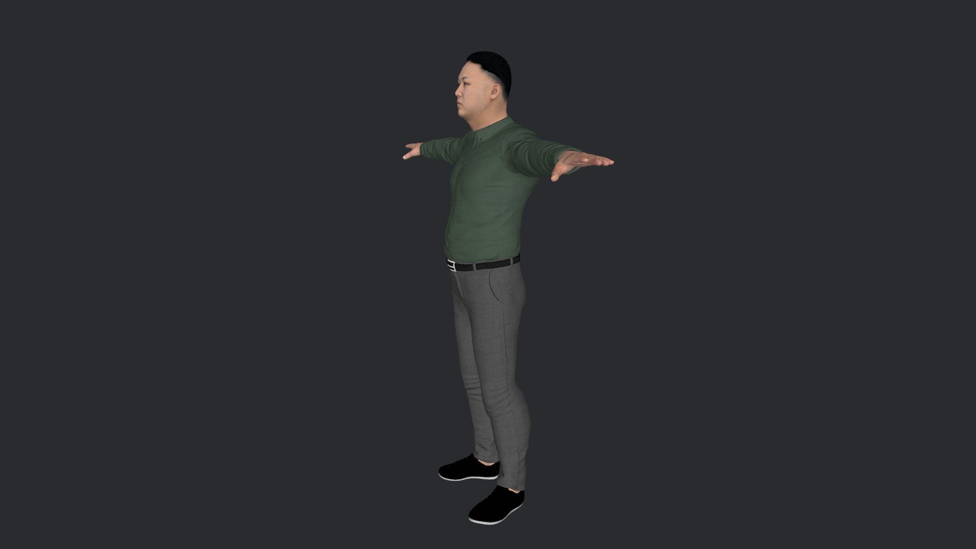Kim Jong-un Hyper Realistic Full Body  Rigged 3D Character 3D model_3