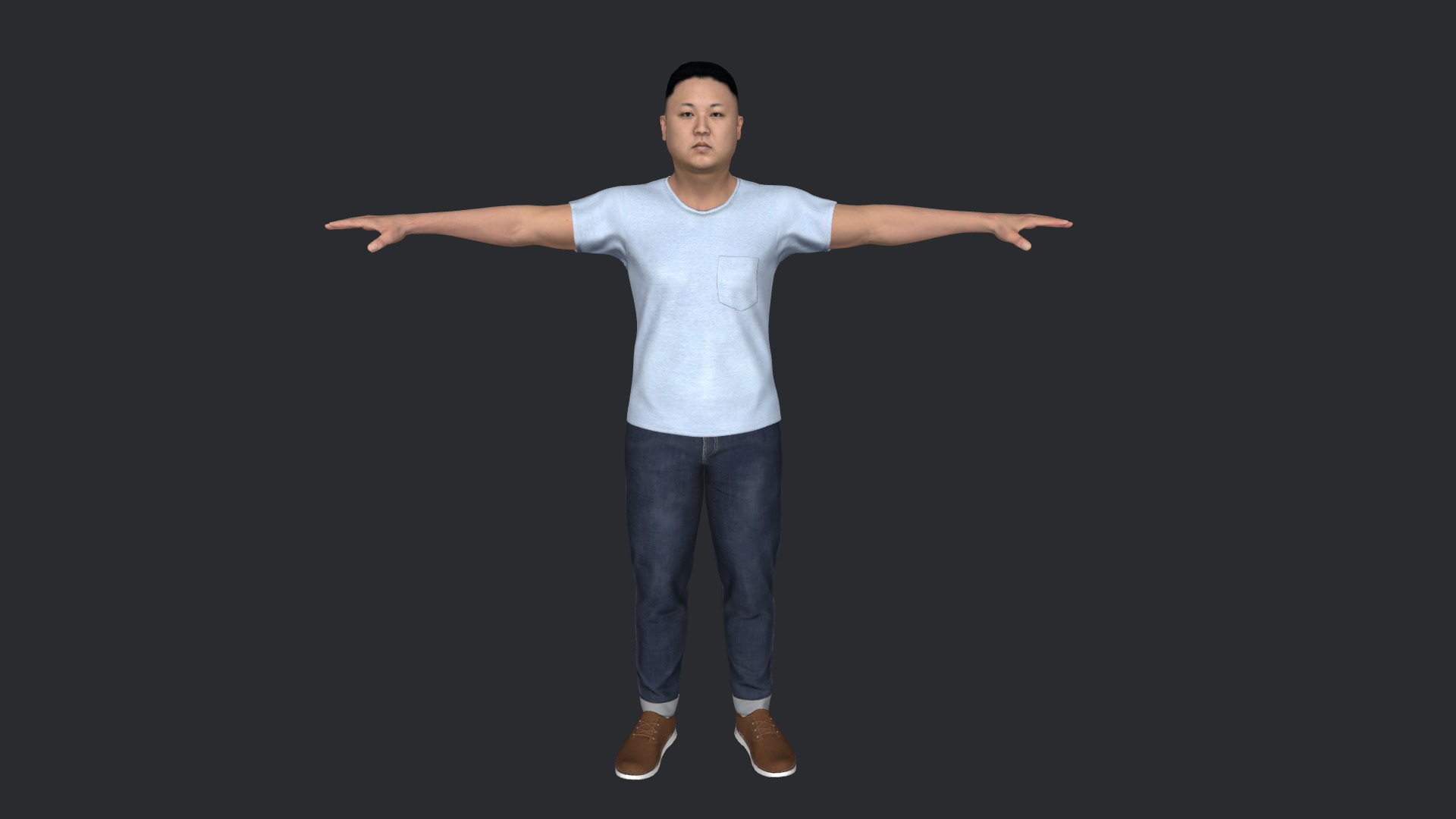Kim Jong-un Hyper Realistic Full Body  Rigged 3D Character 3D model_7