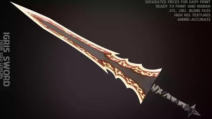 Solo Leveling Igris Sword for Cosplay 3D print model