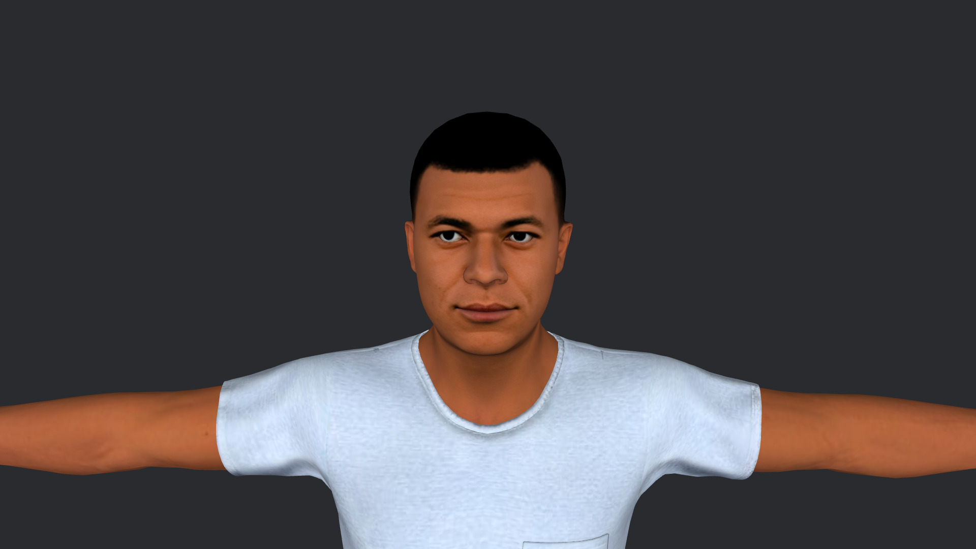 Kylian Mbappe Hyper Realistic Full Body Rigged 3D Character 3D model_2