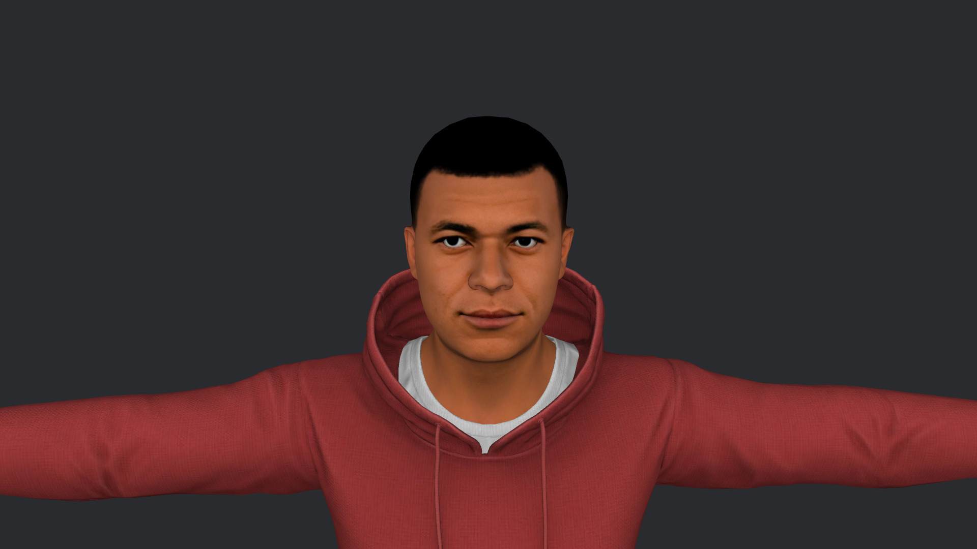 Kylian Mbappe Hyper Realistic Full Body Rigged 3D Character 3D model_7