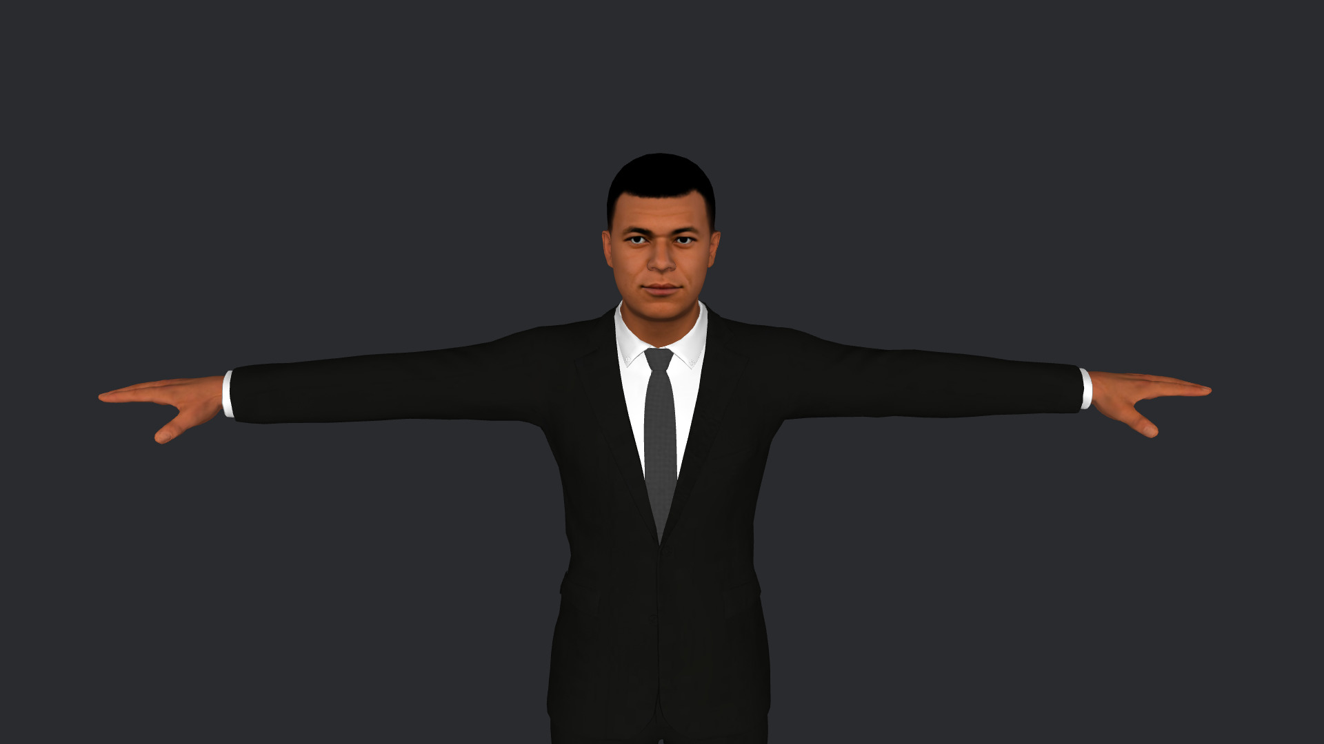 Kylian Mbappe Hyper Realistic Full Body Rigged 3D Character 3D model_1