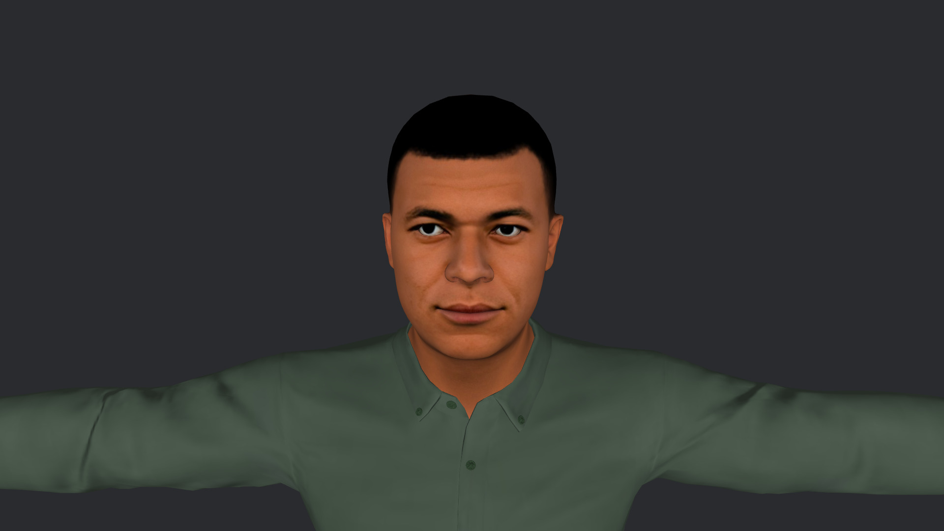 Kylian Mbappe Hyper Realistic Full Body Rigged 3D Character 3D model_20