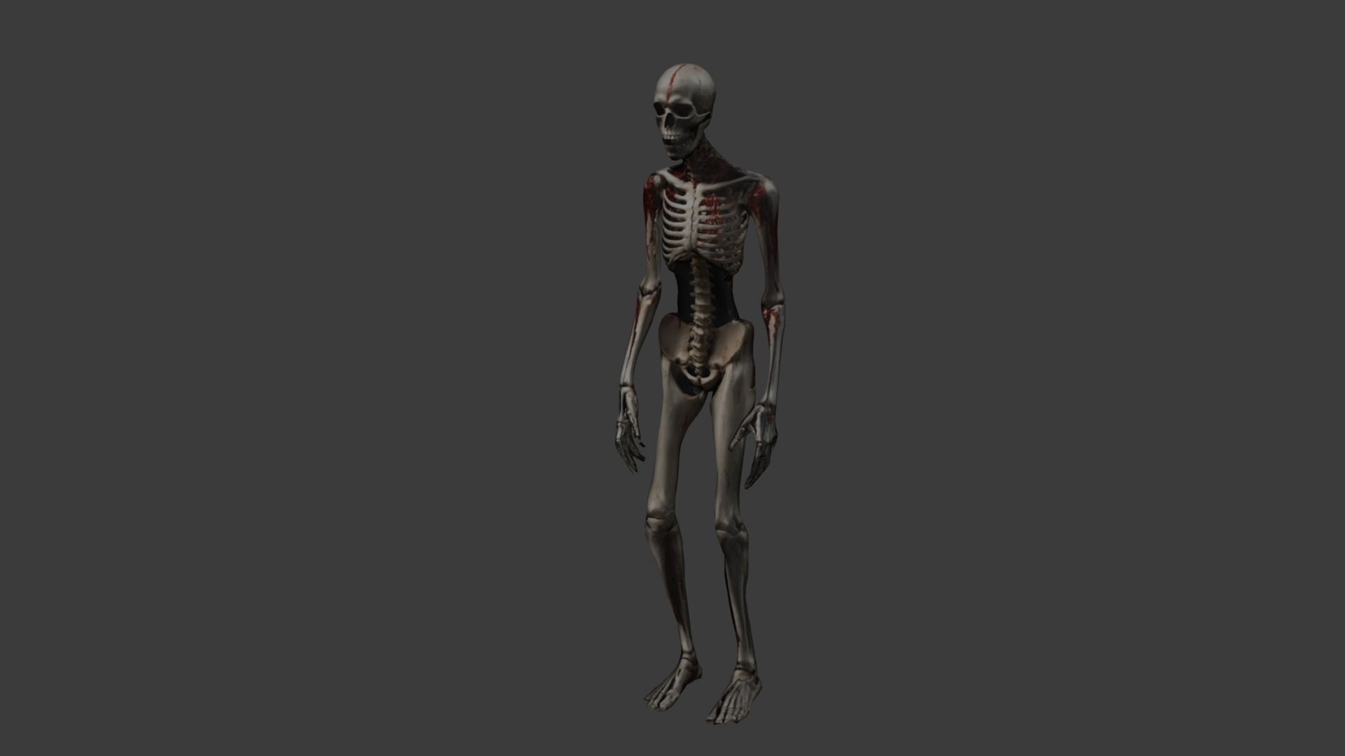 Bloody Skeleton Enemy Model Perfect for Horror Games Free low-poly 3D model_1