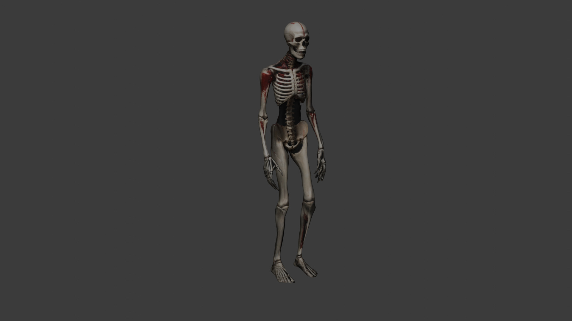 Bloody Skeleton Enemy Model Perfect for Horror Games Free low-poly 3D model_2