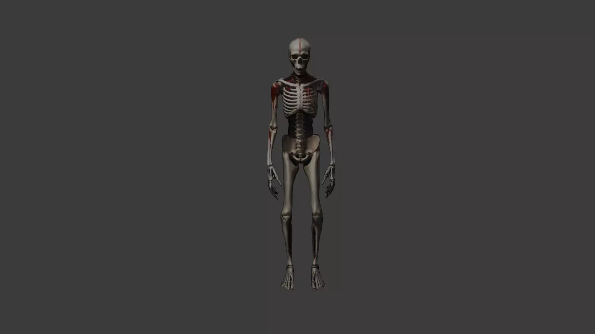 Bloody Skeleton Enemy Model Perfect for Horror Games Free low-poly 3D model_0