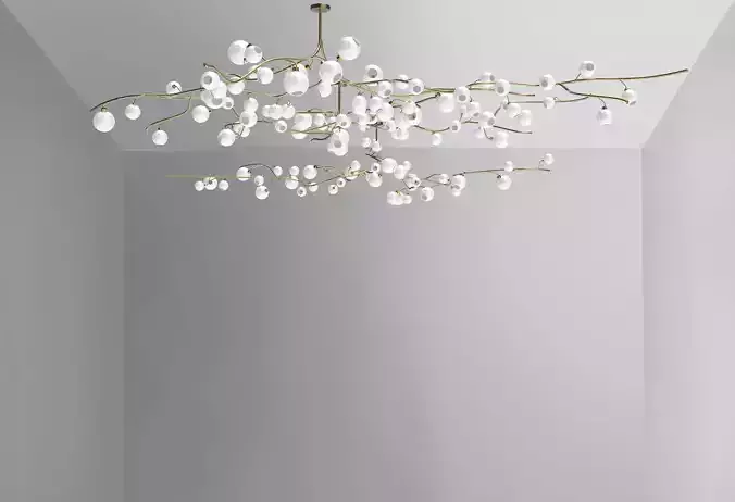 Luxury Blossom Branch Pearl Chandelier Set Interior Decoration  