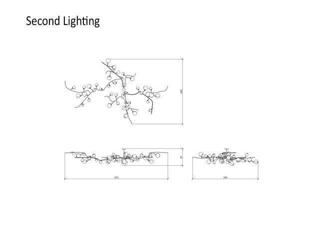 Luxury Blossom Branch Pearl Chandelier Set Interior Decoration   3D model_5