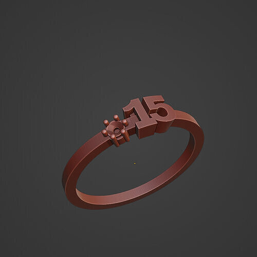 Anillo quinceanos con piedra Free 3D print model