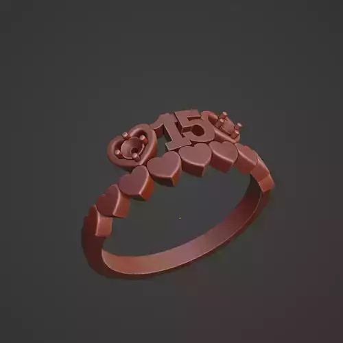 Anillo Corazones quinceanos