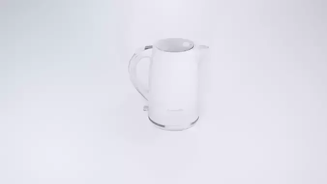 Low Poly White Electric Kettle - Modern Kitchen Appliance