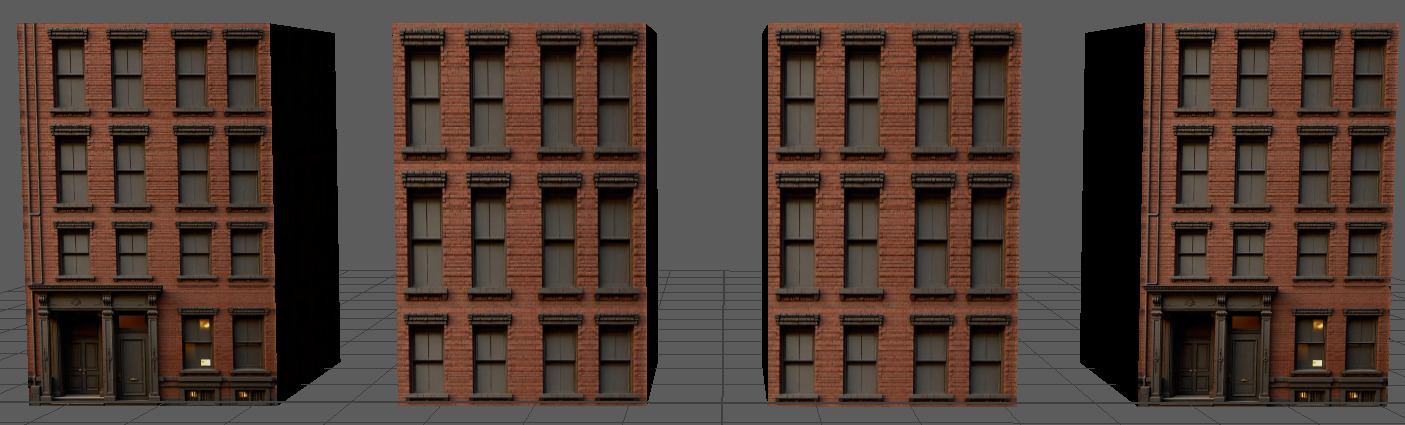 Building Color Variation Low-poly 3D model_2