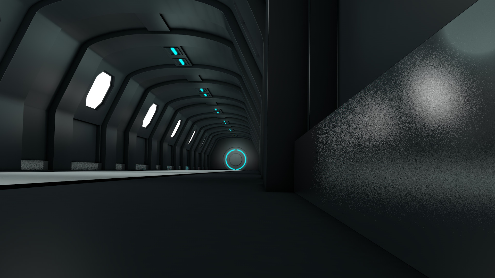 Sci Fi Tunnel Low-poly 3D model_4