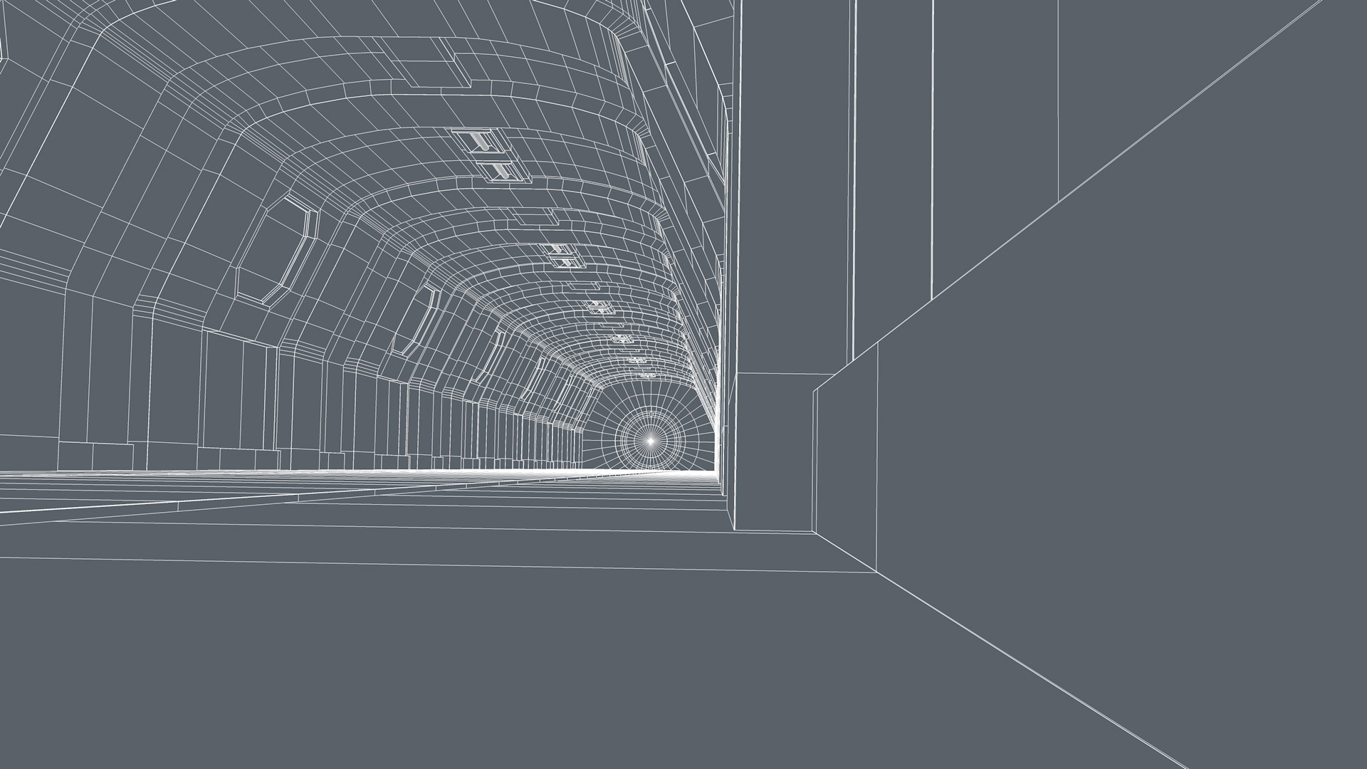 Sci Fi Tunnel Low-poly 3D model_12