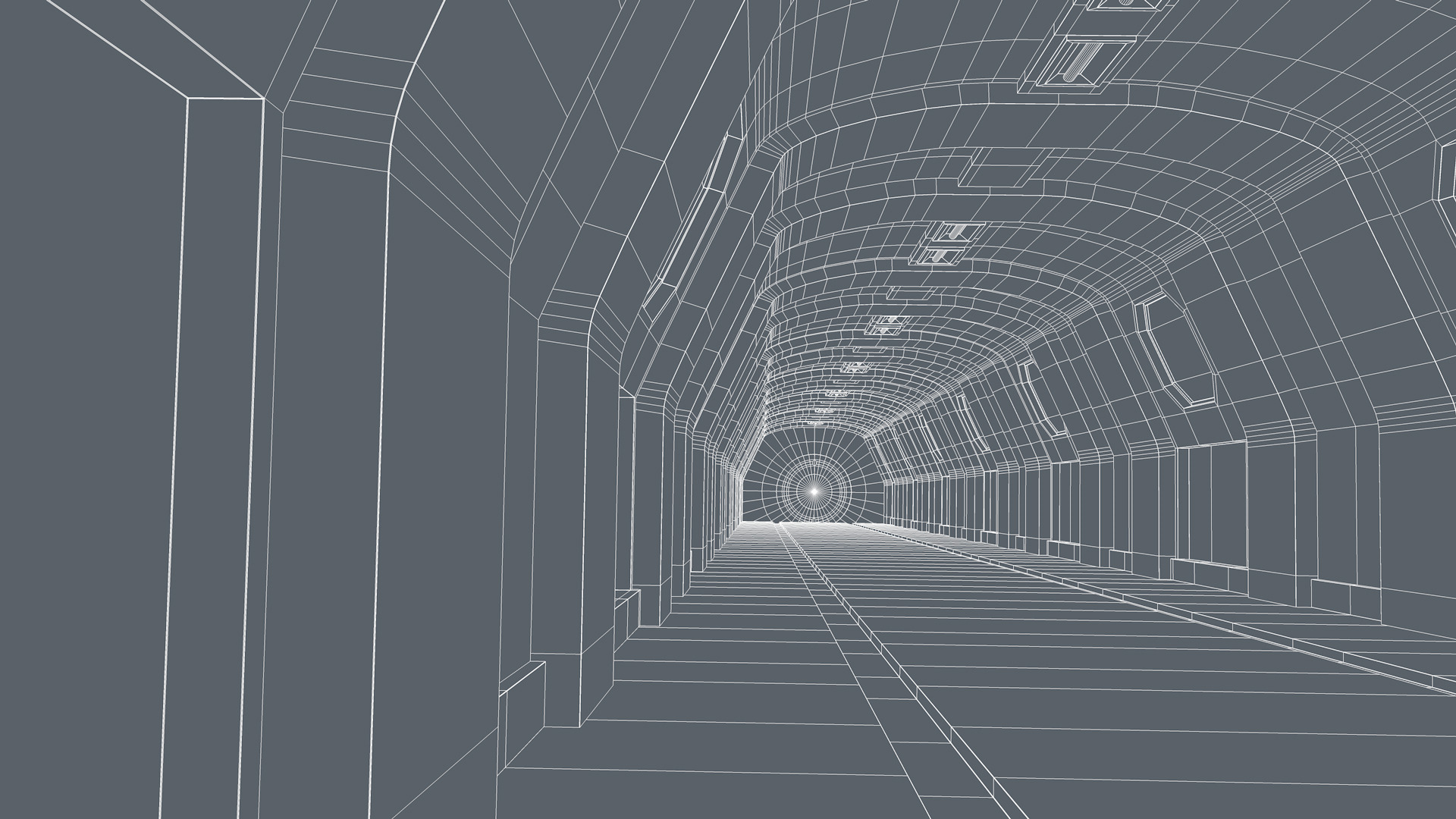 Sci Fi Tunnel Low-poly 3D model_15