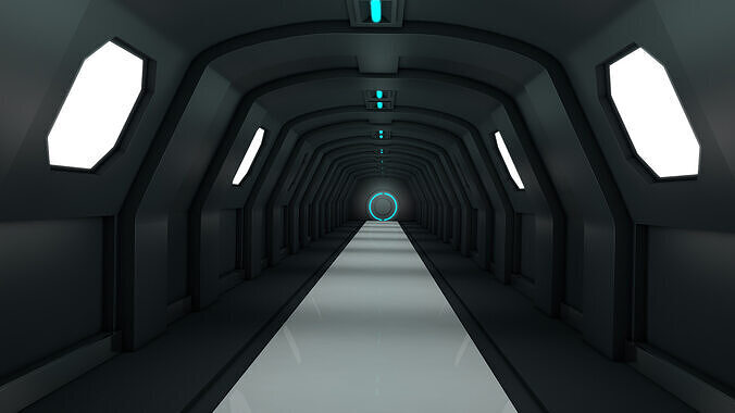 Sci Fi Tunnel Low-poly 3D model