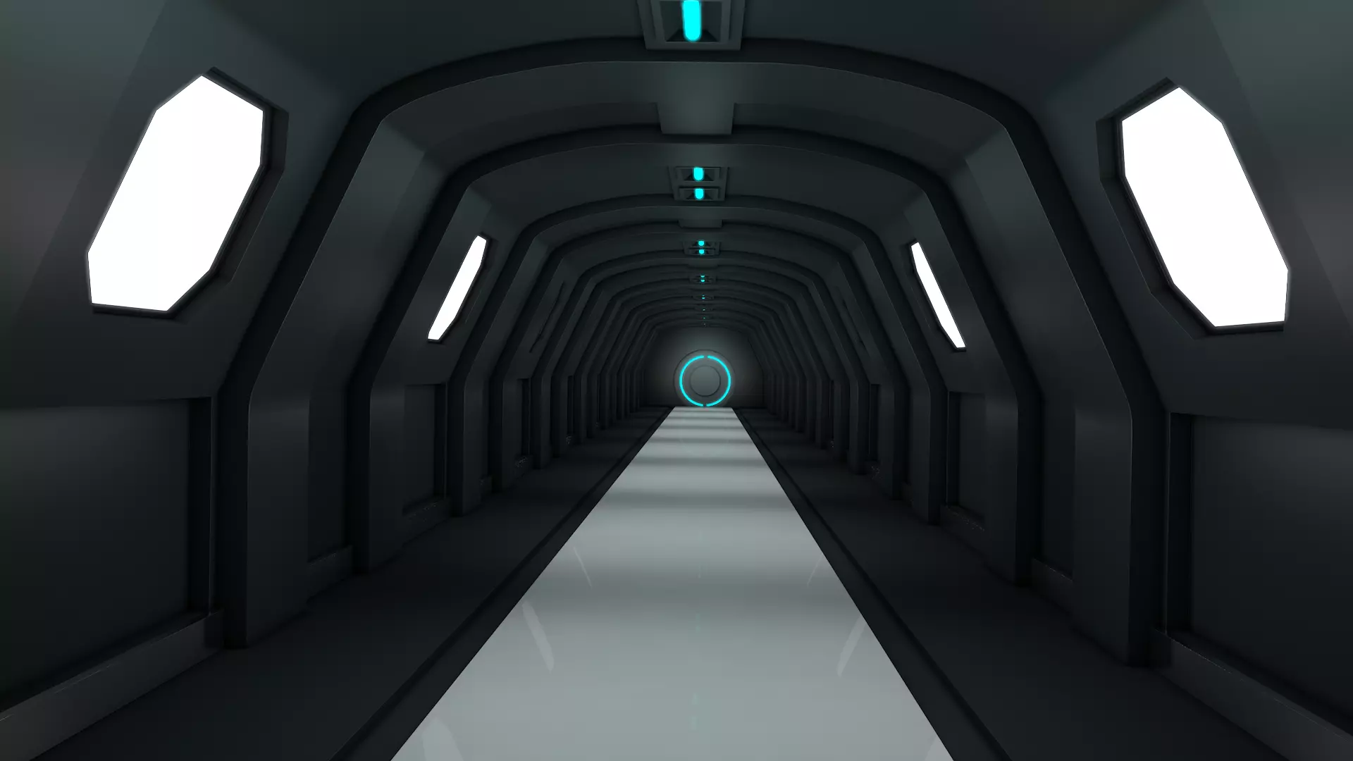 Sci Fi Tunnel Low-poly 3D model_0