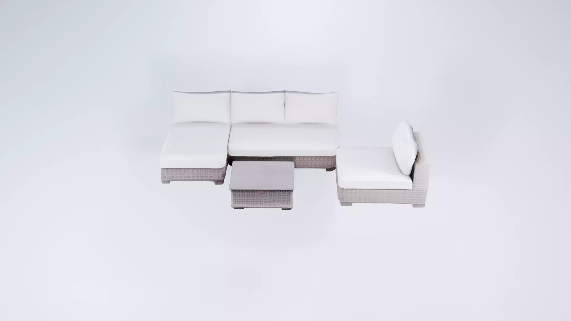 Low Poly Outdoor Lounge Set - Garden Furniture Collection 3D model
