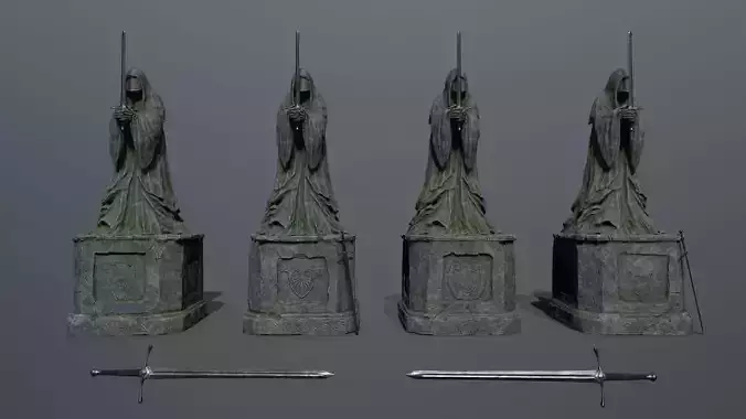 Ruin set Low-poly 3D model