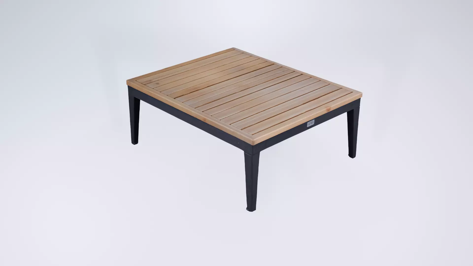 Low Poly Outdoor Dining Table - Wooden Garden Furniture 3D model