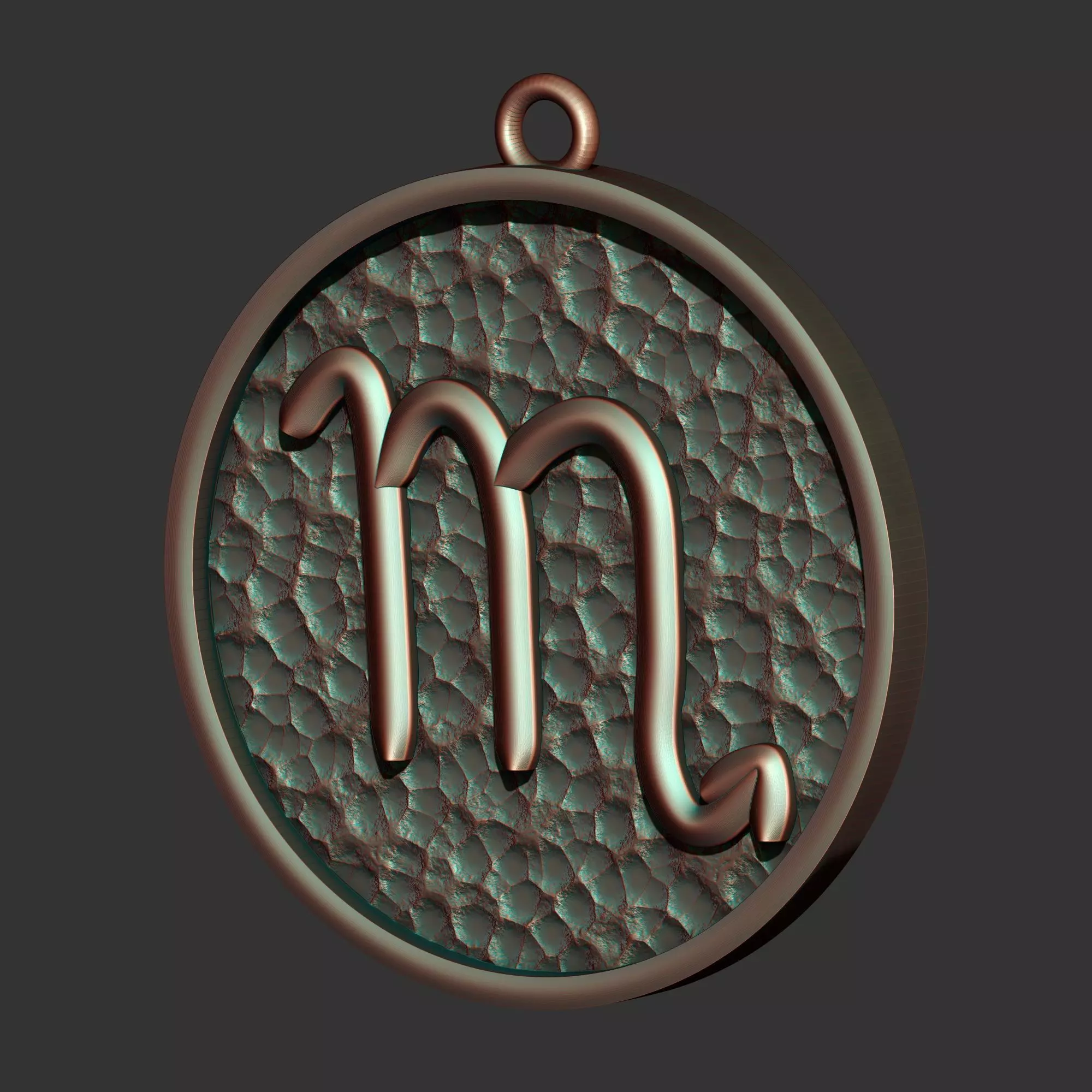 Scorpio Sign Pendant 3D print model