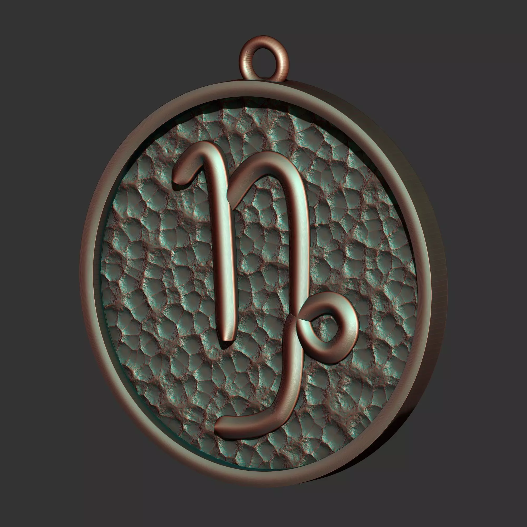 Capricorn Sign Pendant 3D print model