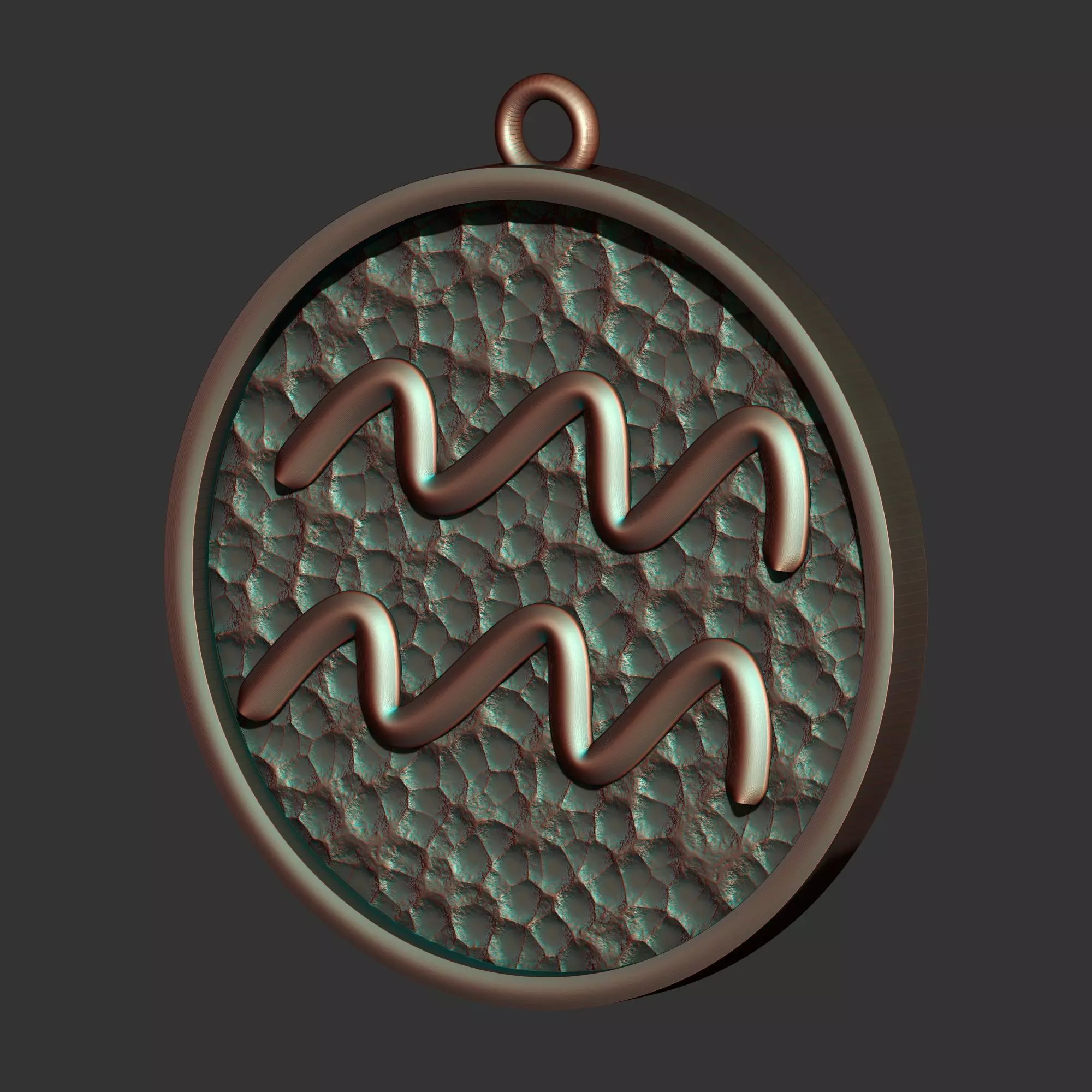 Aquarius Sign Pendant 3D print model